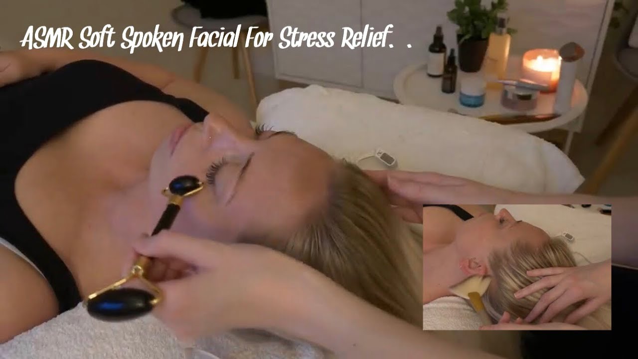ASMR Real Person Soft Spoken Facial with gentle Ear Massage and Brushing | Scalp Massage.