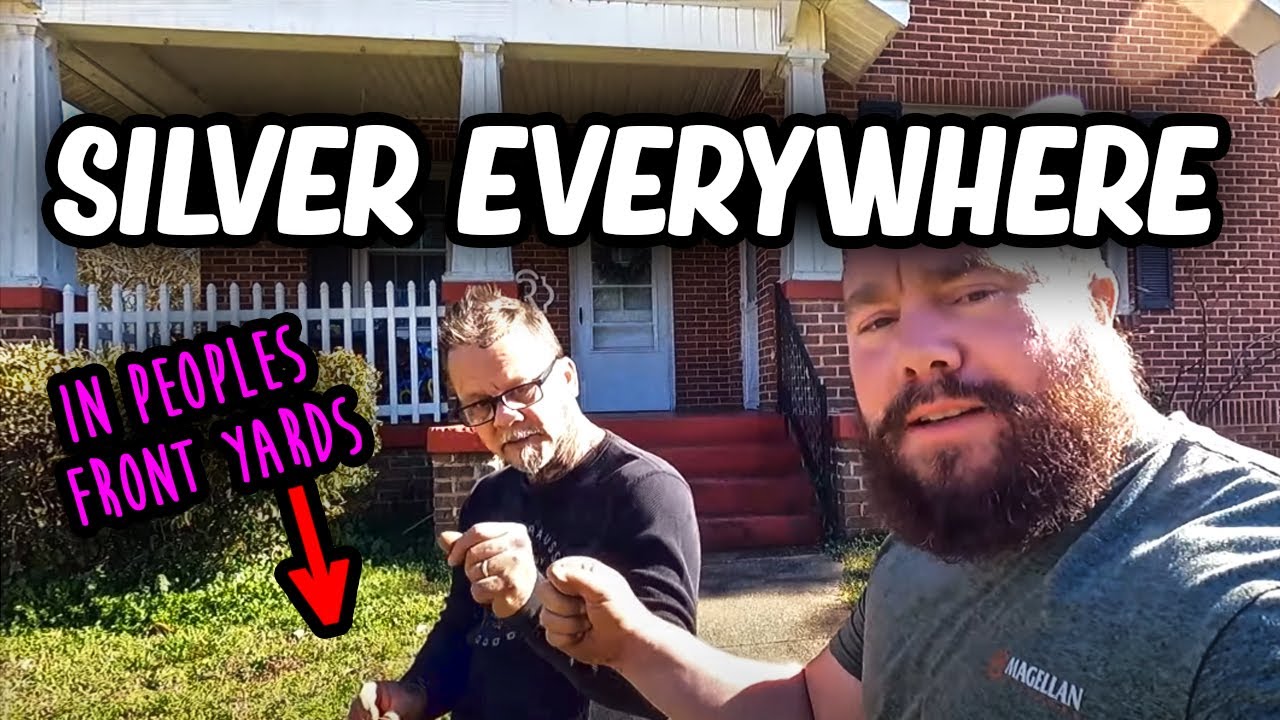 Incredible Results Metal Detecting In Peoples Front Yards! Silver Coins Everywhere!