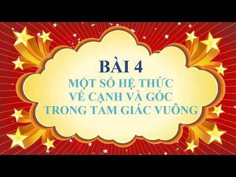 Video Toán học lớp 9 - Bài 4 - Một số hệ thức về cạnh và góc... - youtube