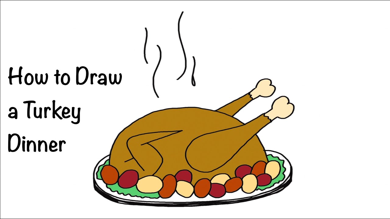 🔴 How to Draw a Cartoon Thanksgiving Cooked Turkey Dinner. Drawing Simple  Turkeys Step by Step. 🔴 - YouTube