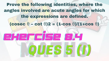 PROVE (cosec θ – cot θ)2 = (1-cos θ)/(1+cos θ) #NCERT