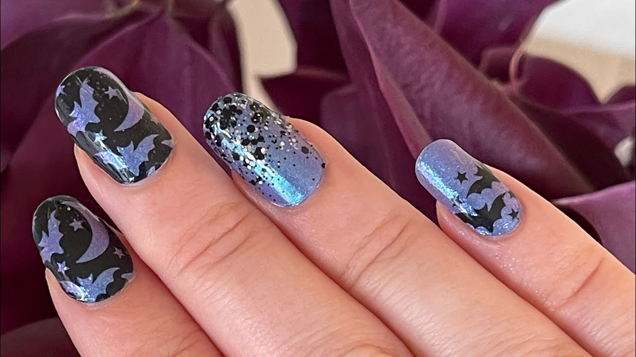 October 2022 Color Street Bat’s Amore, Strobe Lights, No Holding Black Part 1 - YouTube