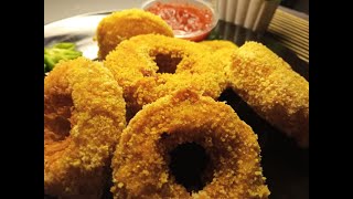 حلقات البصل المقليه بالجبن?.cheese onion rings