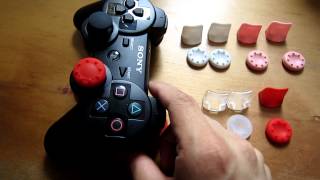 ps3 controller real dual triggers trigger buttons and thumbsticks grip (red pink white clear)