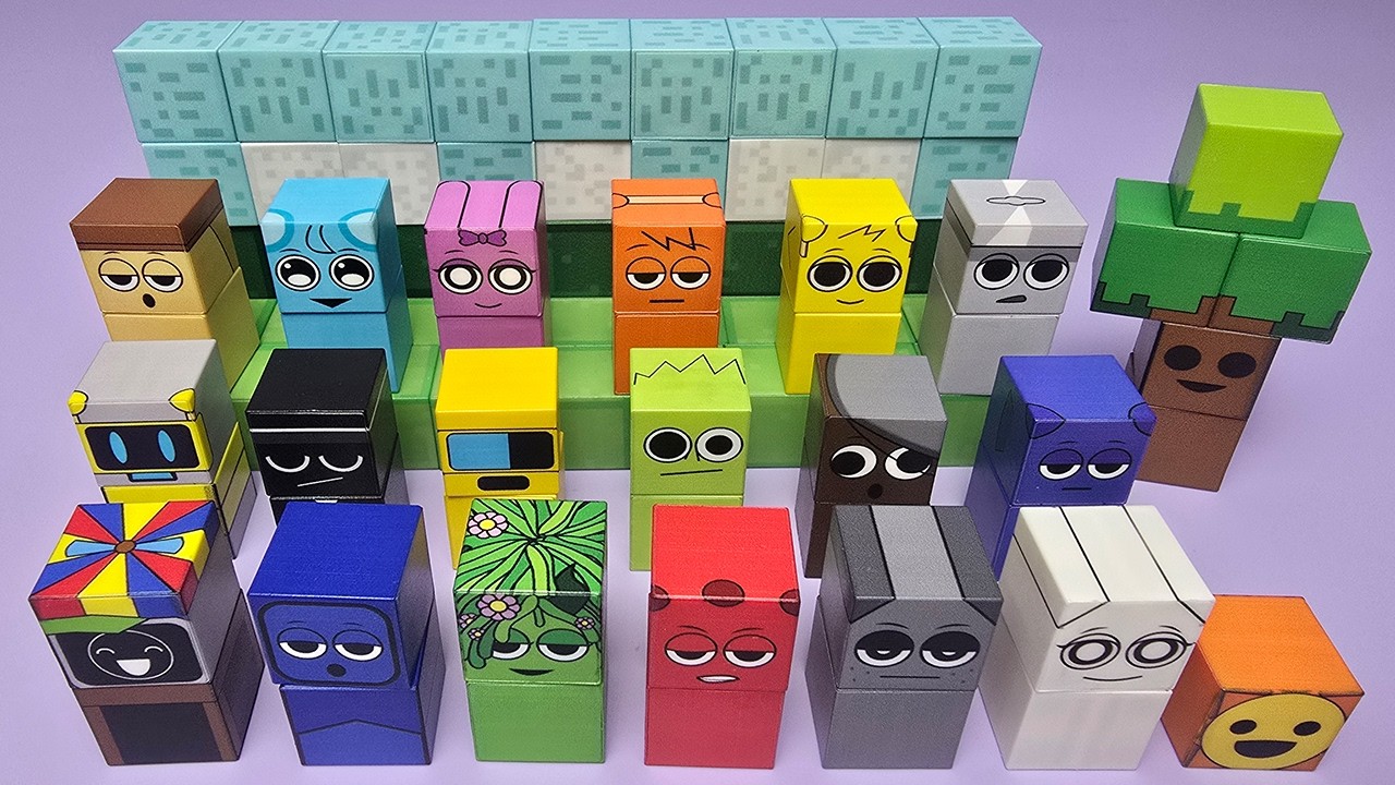 New Sprunki toy Minecraft Magnetic Set Satisfying with Unboxing Compilation Toys ASMR