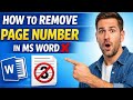 How to Remove Page Number in Word | MS Word Tutorial: Delete Page Numbers Quickly 