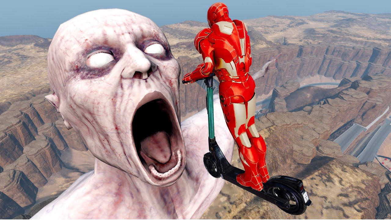 DEADLIEST Cars Jumping Into Giant Nuclear Centrale with SCP-096 - Beamng Drive Total Destruction #5