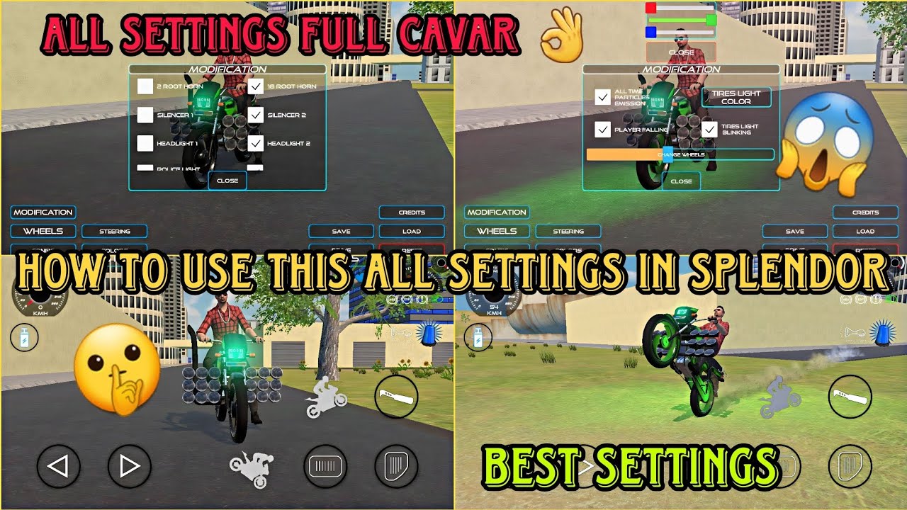Splendor All Settings Full Cavar In Indian Vehicles Simulator 3d ...