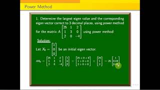 #Power Method || Finding the Largest Eigen Value of  3 by e3 matrix by using Power Method.