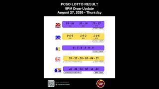 PCSO 6/49 6/42 6D 3D 2D Lotto Results Today 9PM Update August 27, 2026 #Shorts