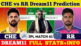 CHE vs RR Dream11 Prediction|CSK vs RR Dream11 Prediction|CHE vs RR Dream11 Team|