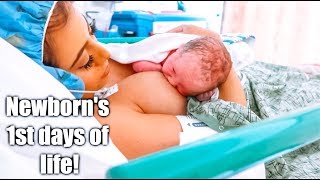 NEWBORN'S 1ST FEW DAYS OF LIFE! | BIRTH VLOG PT. 2| LABOR AND DELIVERY| SECOND PREGNANCY| SINGLE MOM