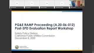 CPUC Workshop on PG&E 2020 RAMP - SPD Post-Evaluation Report (Dec. 8, 2020)