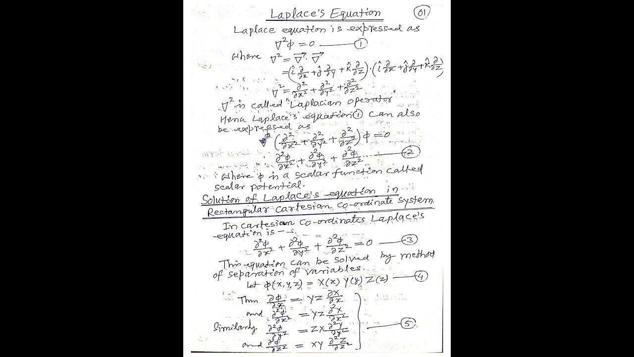 6) Laplace's equation | Handwritten Notes | CC-05 | Bsc Physics Semester 3