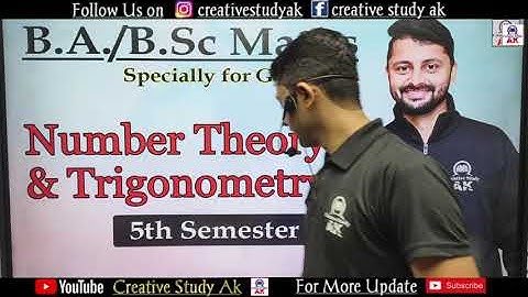 Divisibility | Number theory & Trigonometry | Chapter 1st B.A./B.Sc 3rd Year Maths | By Ak