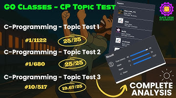 GO CLASSES - ALL C-Programming Topic Test | Complete Analysis | GATE 2026 CSE | Test Series Analysis
