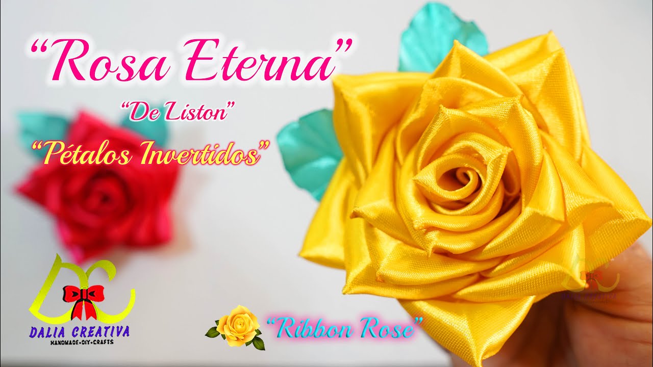 Tutorial de rosas eternas sin el palito 💙💗💖 #rosaseternas #ribbonr, Ribbon Roses Tutorial