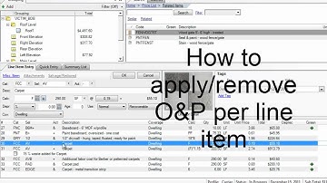 Xactimate - Global apply-remove of O&P per trade