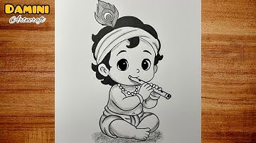 How to make easy krishna drawing  l krishna bhagwan drawing| Chitra |
