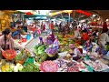 Cambodian Fresh Market Food @ Countryside &amp; In The City - Grilled Eggplant. Fish, Prawn, &amp; More