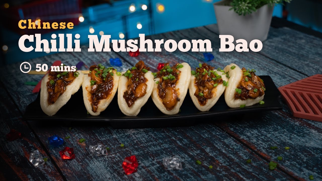 Chilli Mushroom Bao Mushroom Bao Steamed Bao with Mushroom Filling Cookd YouTube