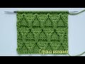Узоры спицами. Рельефный узор «Ромбы». Knitting patterns. Embossed diamond pattern.