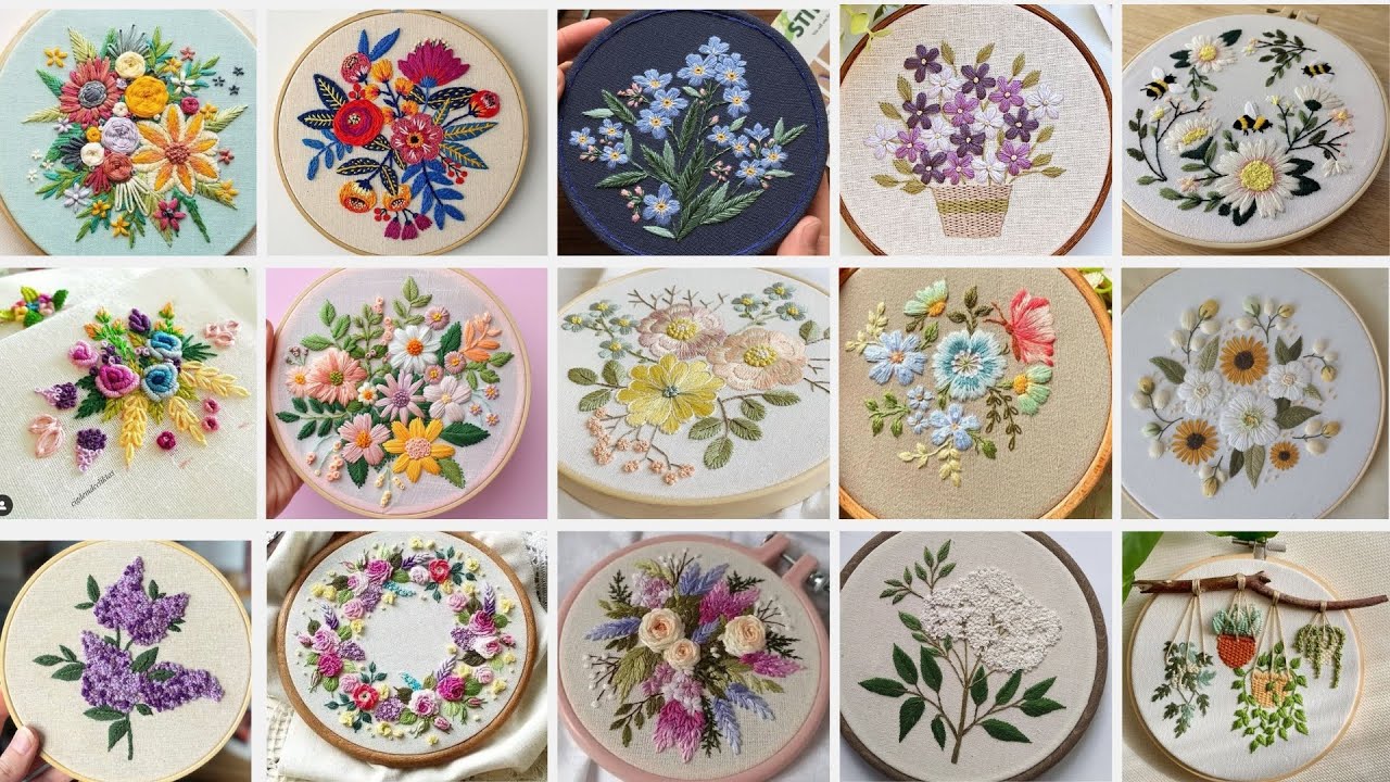Beautiful floral hand embroidery design ideas 🪡💐 RF Handcraft 