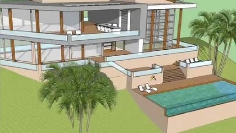 SketchUp How  to Build Modern  Mountain House - Part 4