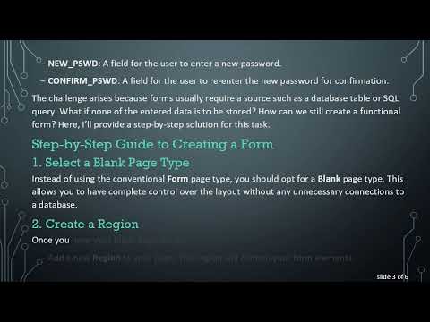 Creating a Form without an Underlying Database Table in APEX 19.2