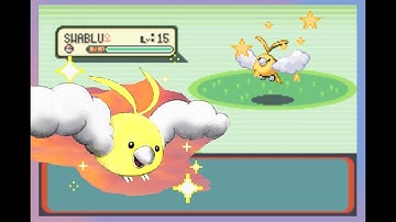 Live Shiny Swablu after 19,554 Random Encounters in Sapphire! (+ Evolution)