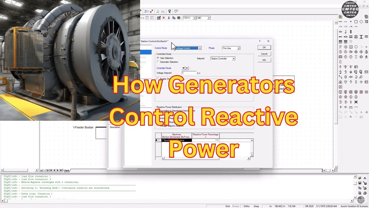Reactive Power Control with DigSilent PowerFactory | Voltage Stability & Power Flow.