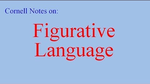 Cornell Notes on Figurative Language