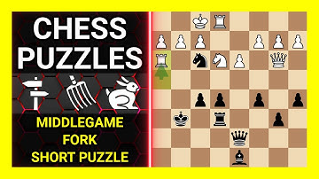 Chess Puzzles to Practice. Themes: Middlegame, Fork, Short puzzle. Learn Chess