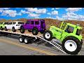 Flatbed Truck McQueen | Transportation with Truck - Pothole vs Car #8 | BeamNG.Drive Gameplay