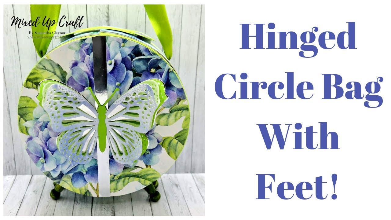 Really Cool!  Unusual Hinged Circle Gift Bag With Feet!