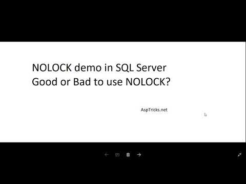 NOLOCK in Sql Server Good or Bad Demo