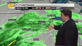 Increasing clouds lead to rain beginning Monday afternoon