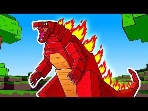 I Survived 100 DAYS as a FIRE GODZILLA in HARDCORE Minecraft!