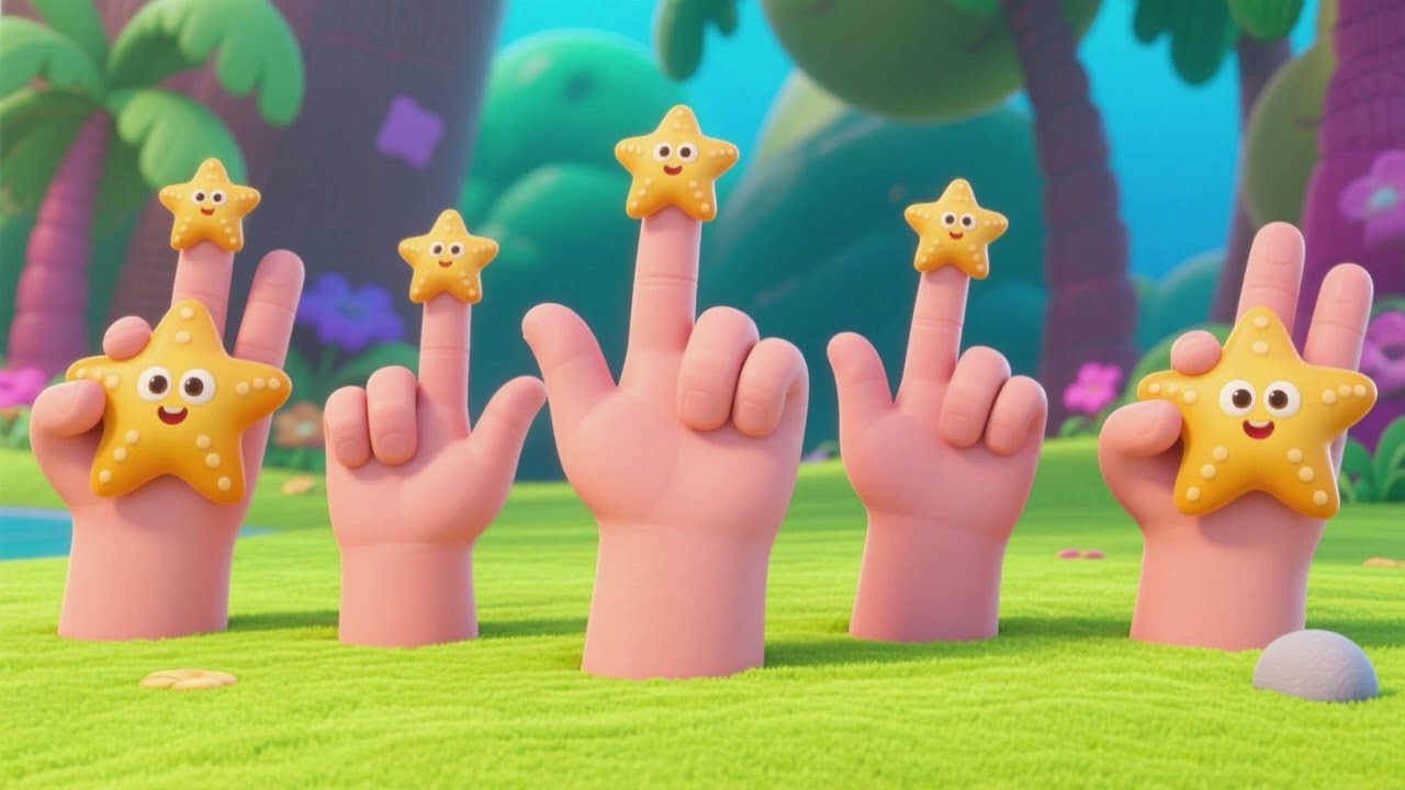 Five Little Starfish Fingers | Nursery Rhymes & Kids Songs | Finger Play & Counting Fun