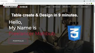 How to create Html Table & Design in your webpage in 9 minutes Bangla Tutorial 2021 Part 09
