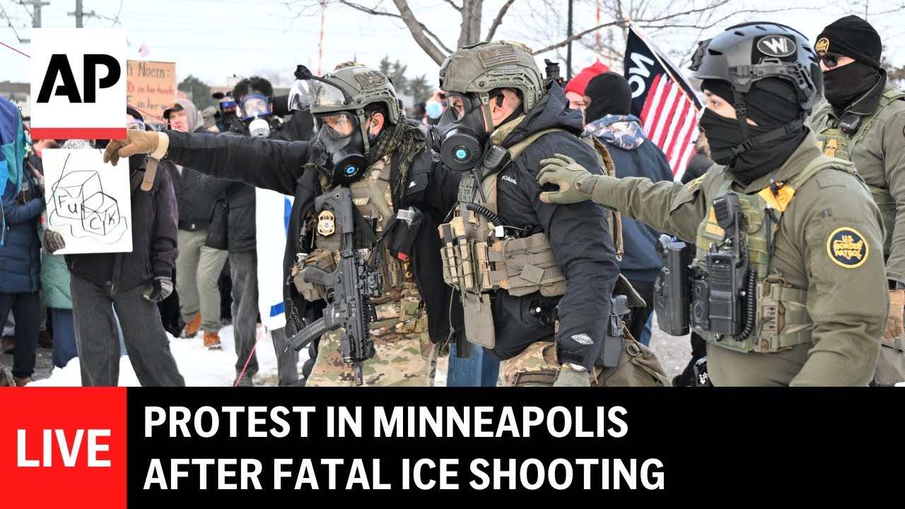 LIVE: Protest in Minneapolis after fatal ICE shooting