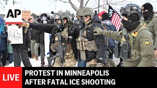 LIVE: Protest in Minneapolis after fatal ICE shooting