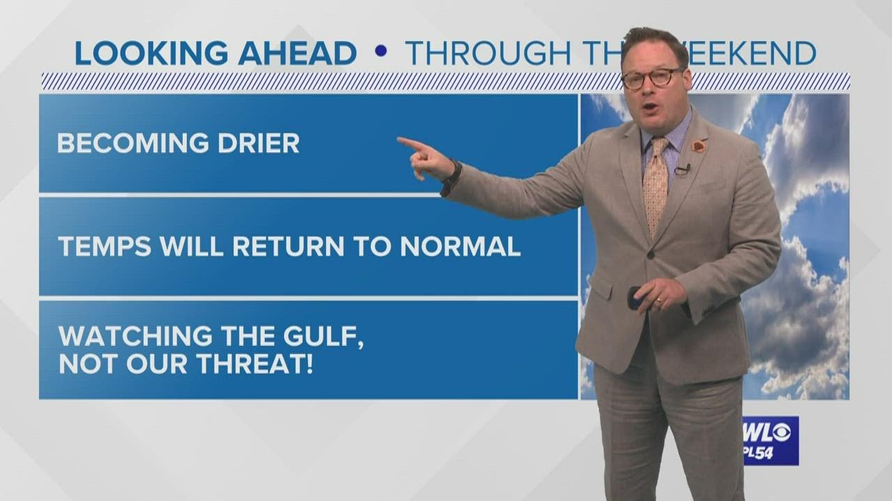Weather: Watching the Gulf, we begin drying out - YouTube