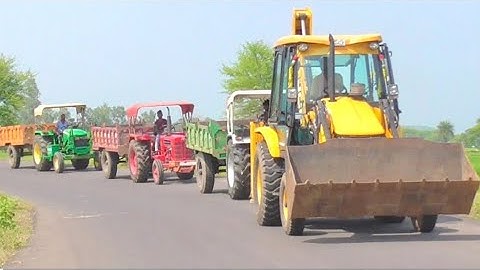 JCB 3dx Eco Loading Mud Mahindra 275 Eicher 485 John Deere Tractor with Trolley