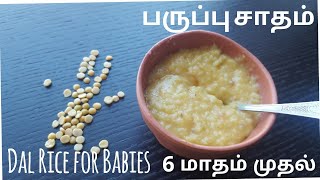 குழந்தை உணவு 5 : Simple Dal Kichidi for babies Above 6 months |பருப்பு சாதம் | Dal Rice