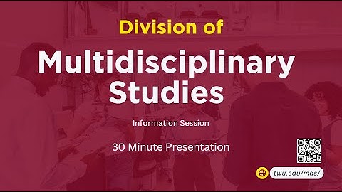 Division of Multidisciplinary Studies: 30 Minute Presentation
