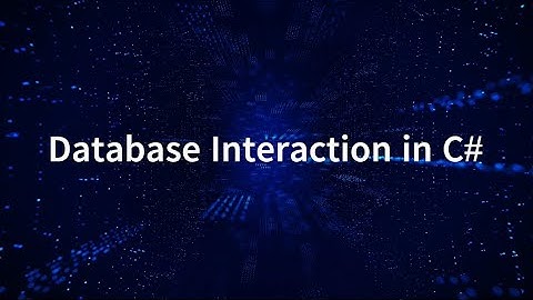 White Belt - Database Interaction in C#