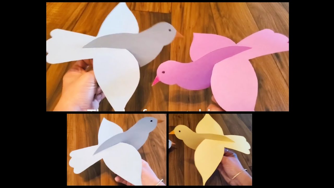 Very quick and easy way to make a 3D paper bird 