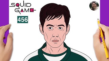 How to draw Player 456 easy | How to draw Squid Game Characters