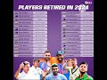 List of players who retired in 2024 #youtube #shorts #subscribe #ytshorts #viralshorts #viralvideo